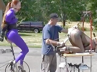 bondage Bicycle Powered Machine Fucking In Bondage bdsm blonde